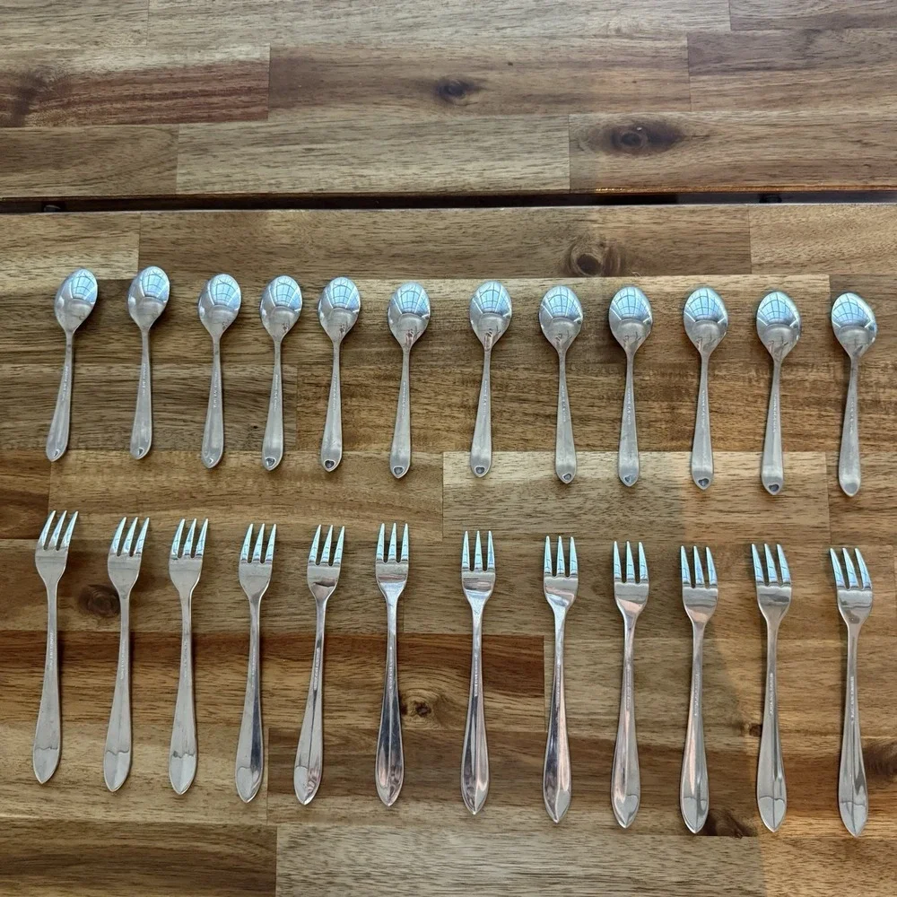 Retroneu Stainless Steel Set Of 24 Forks & Teaspoons Korea